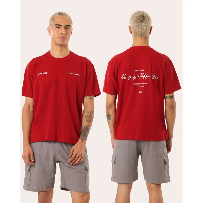 Camiseta Masculina Texturizada Estampa Vermelha M