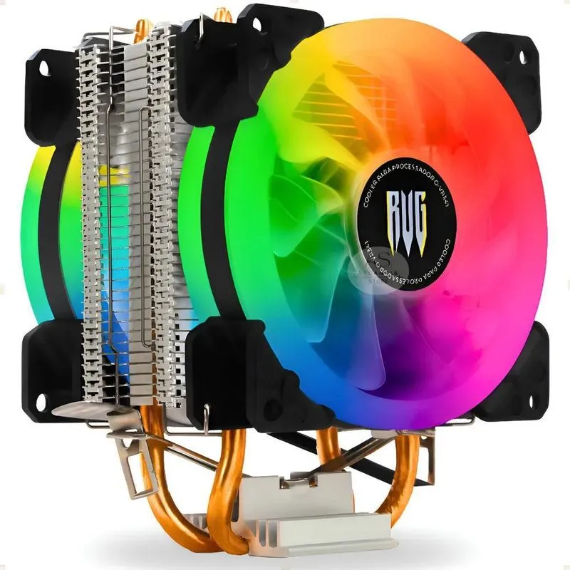 Cooler Duplo Rgb Cpu: Frescor E Estilo Para Pc Ga - Rainbow1