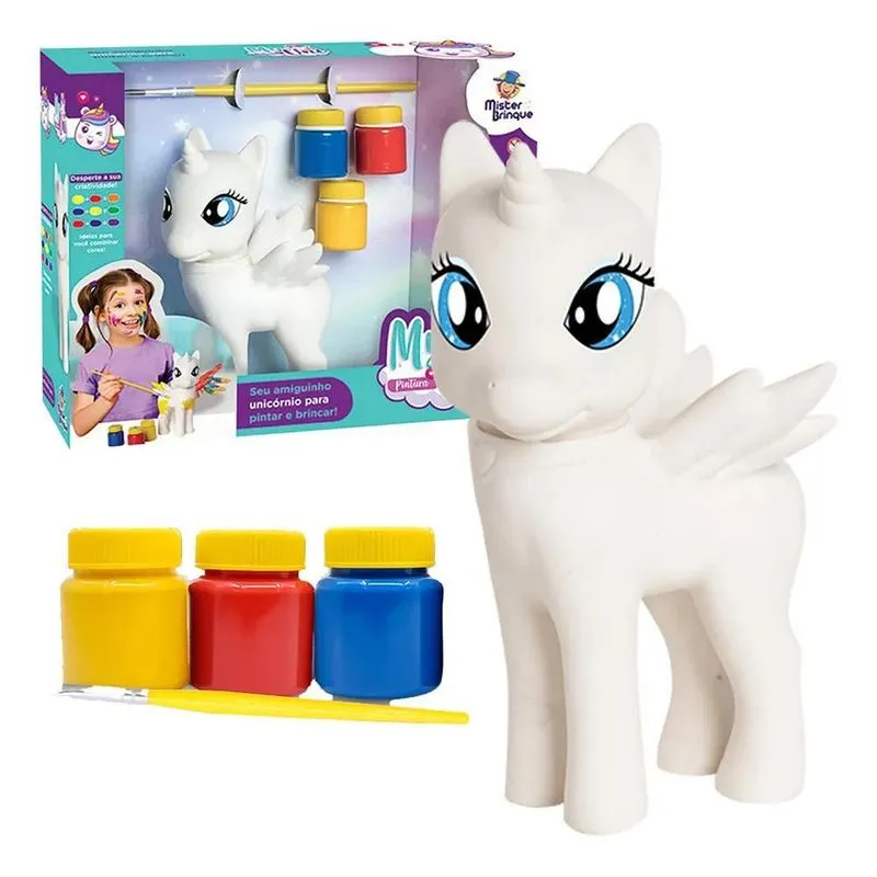 Boneco Unicórnio Para Colorir Pintar Tinras Criança Pintura