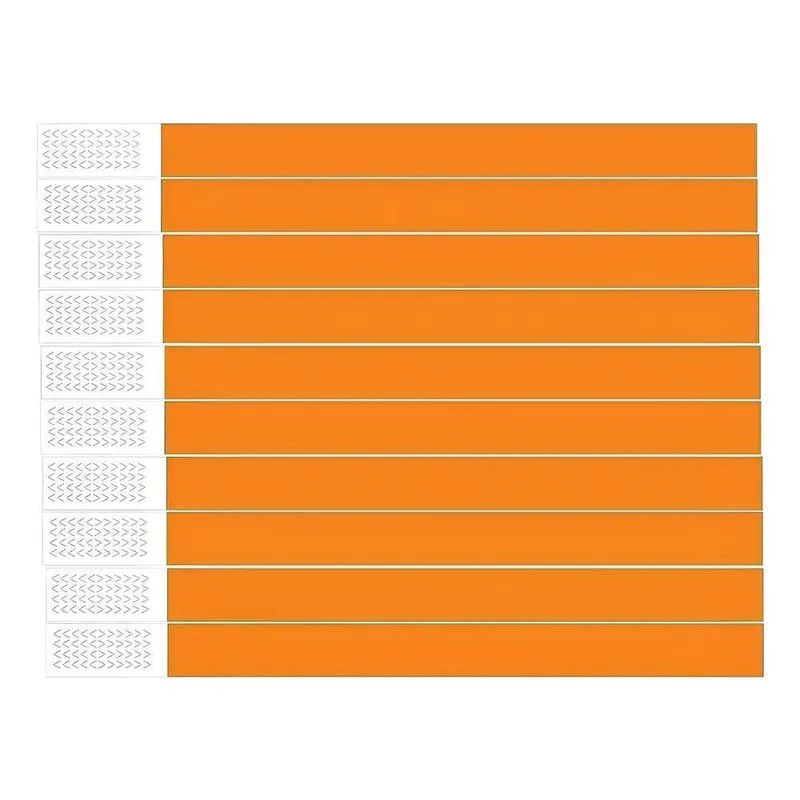 500 Pulseiras Lisas Identificação Segura Festas Ev - Laranja