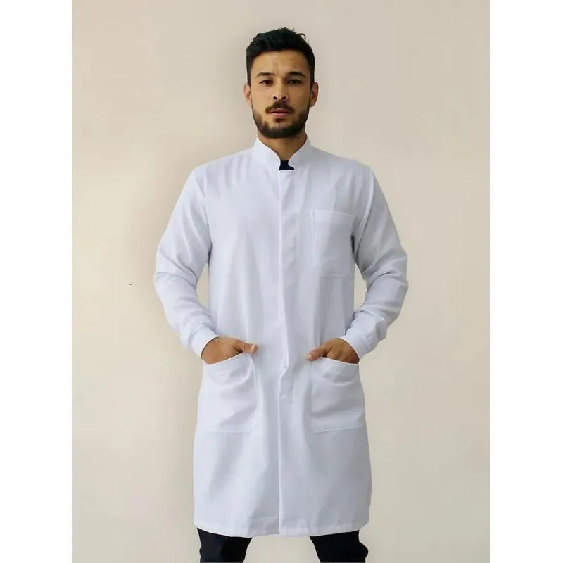 Jaleco Masculino Oxford Gola Padre Botão Embutido Elegan (2)