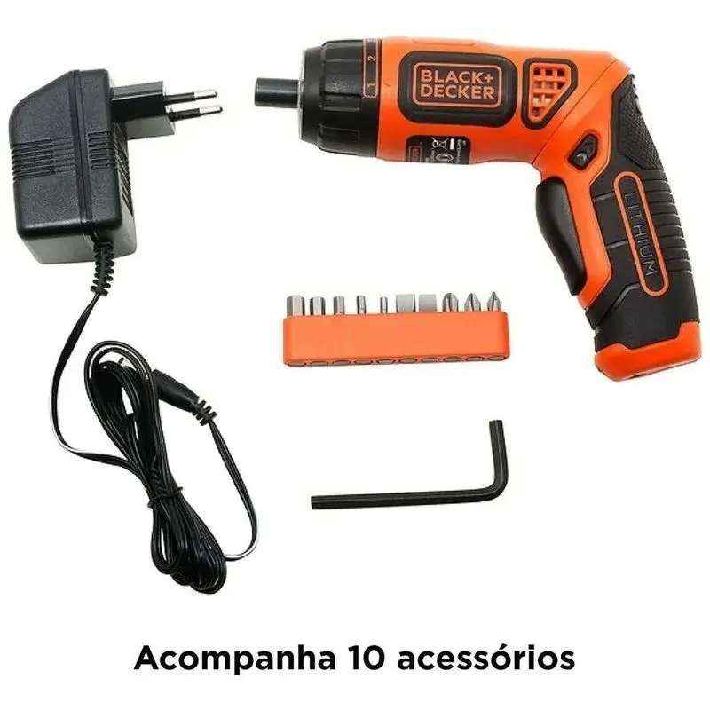 2x Parafusadeira Sem Fio Black+decker Bdcs36f Laranja 50 Hz/