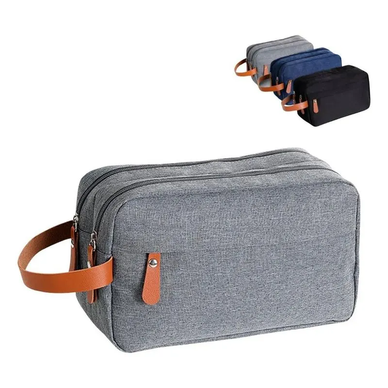 Necessaire Viagem Executiva Couro Impermeável - Orga - Cinza