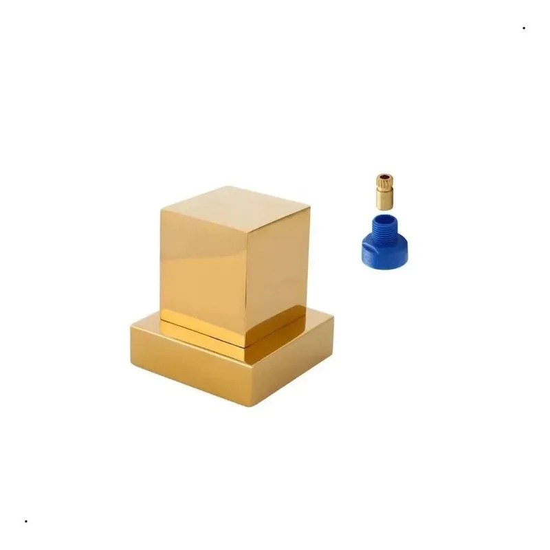 3x Acabamento Registro Quadrado Dourado Brilho +adaptador Do