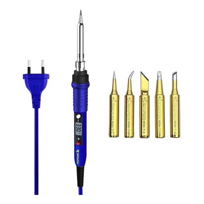 Ferro De Solda Com Ajuste De Temperatura Digital + Kit 5 Pon