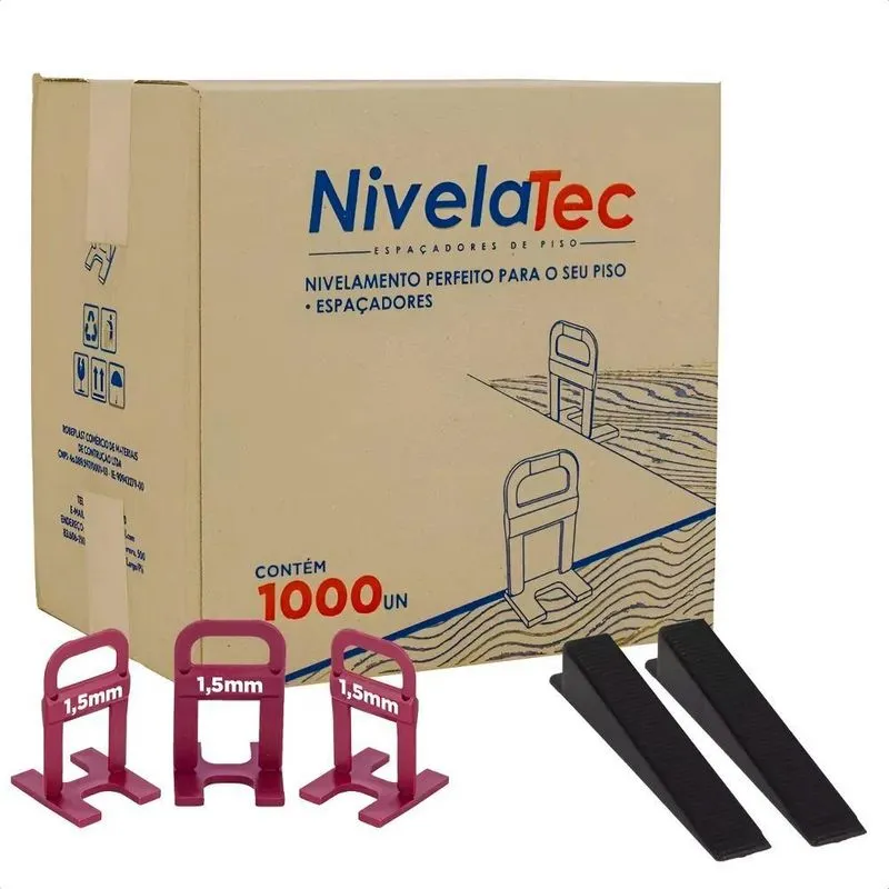 Kit 1000 Niveladores 1,5mm + 100 Cunhas Slim Clip Para Assen