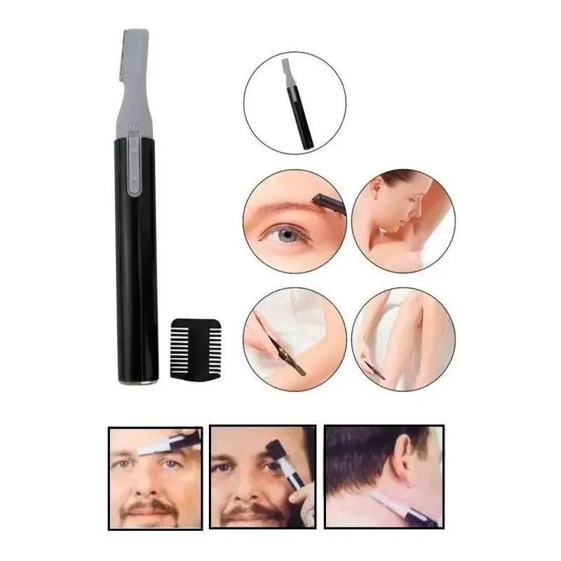 2x Mini Aparador Pelos Elétrico Masculino Barba Bigode Nariz