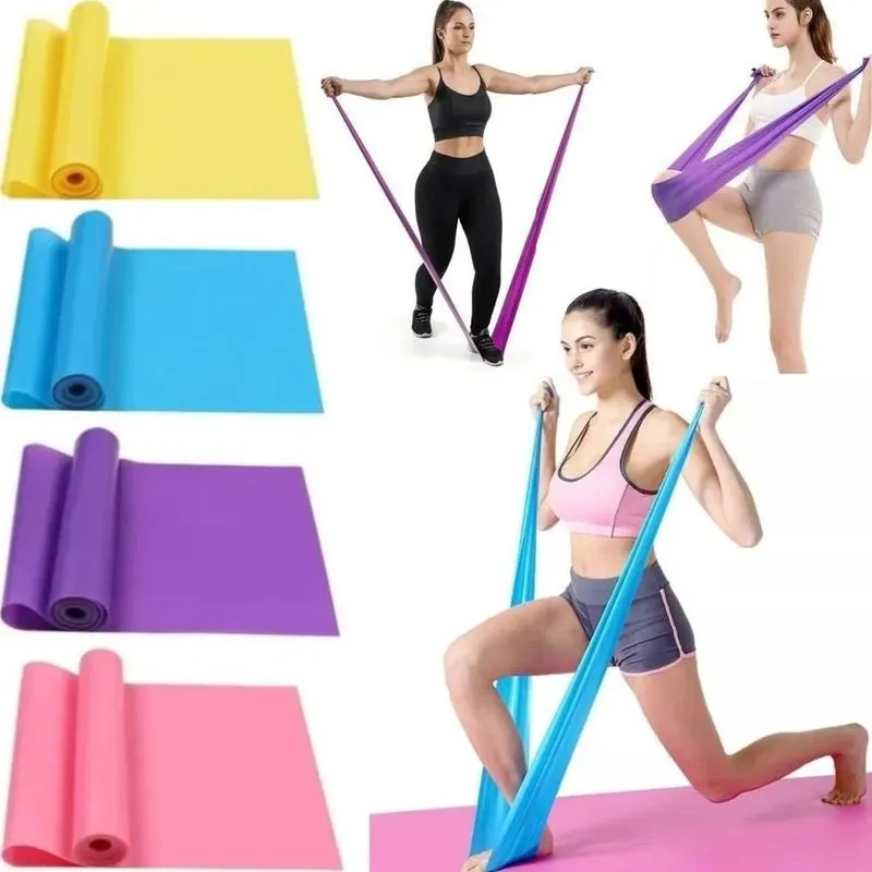 5x 4 Faixas Elásticas Theraband Exercício Pilates Fisioterap