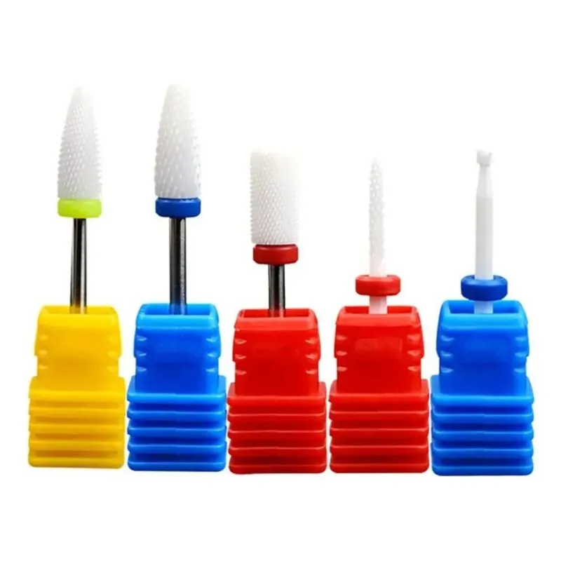 Kit 5 Brocas Cerâmica Unha Gel: Polir, Lixar, Remover - 1