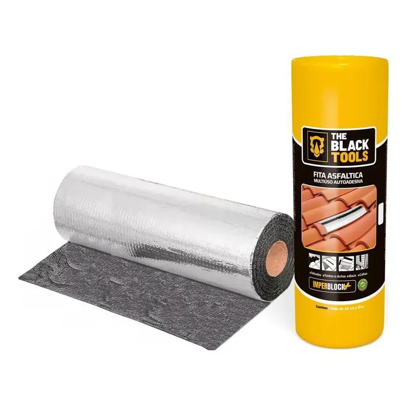 Fita Manta Asfáltica 45cm X 10m Aluminizada Auto Adesiva