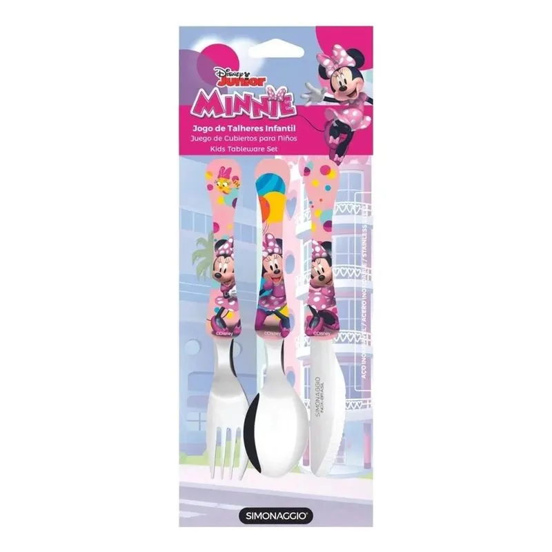 2x Conjunto De Talheres Personagens Infantil Garfo Faca Colh