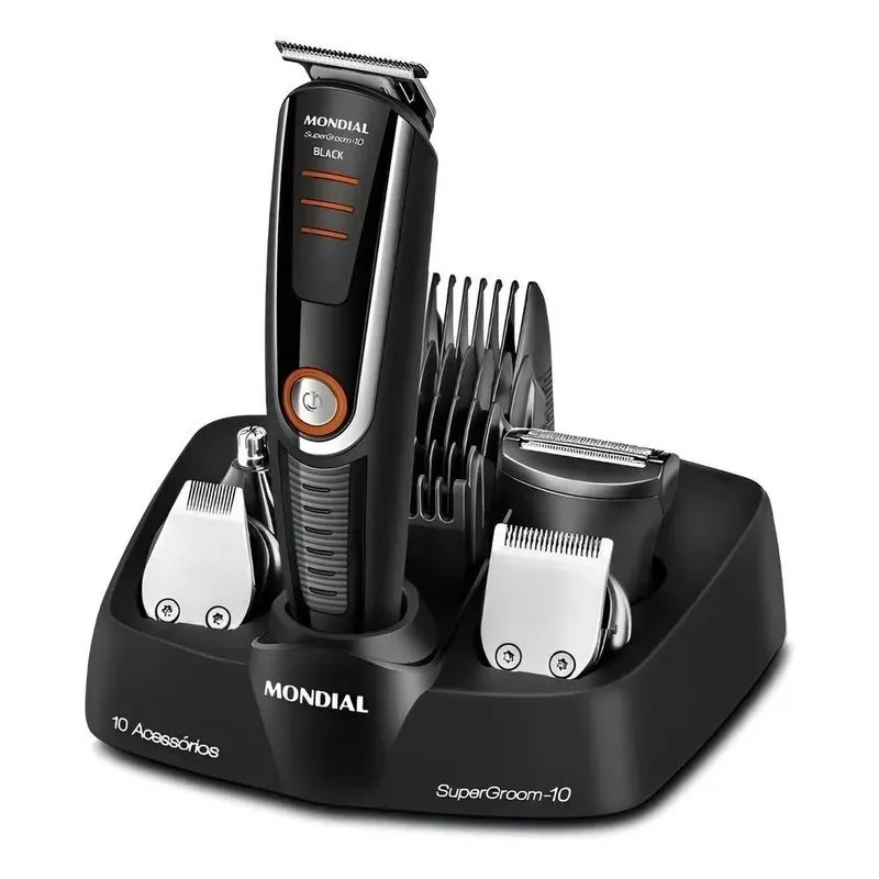 Cortador De Pelos Mondial - Preto/laranja 110v/220v (bivolt)
