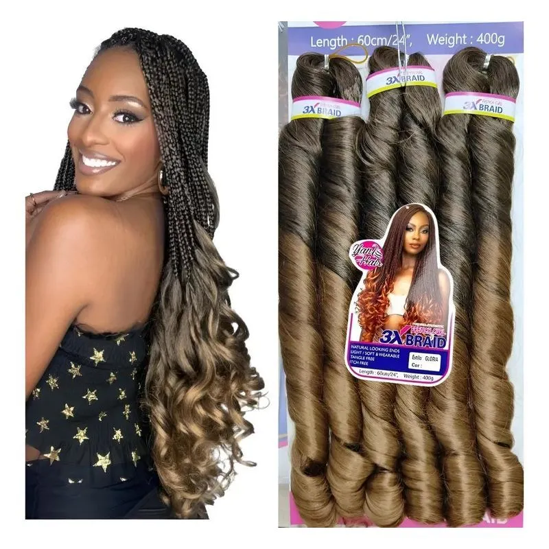 Fibra Trança Ondulada 400g: French Braid Pontas - T1b/30/27