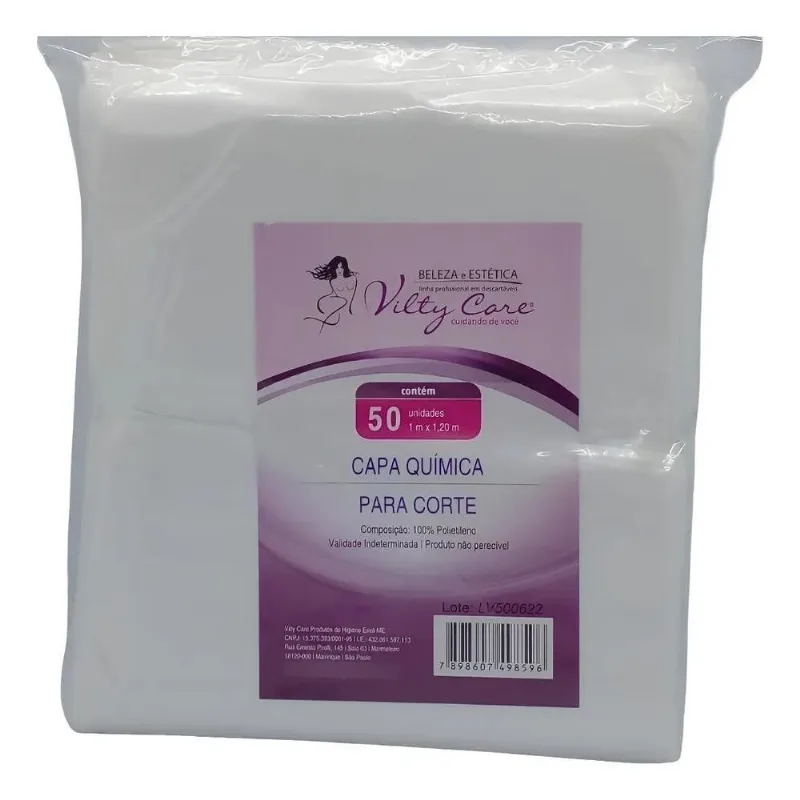 Kit 50 Capas Descartáveis Proteção Corte Química Ti - Branco