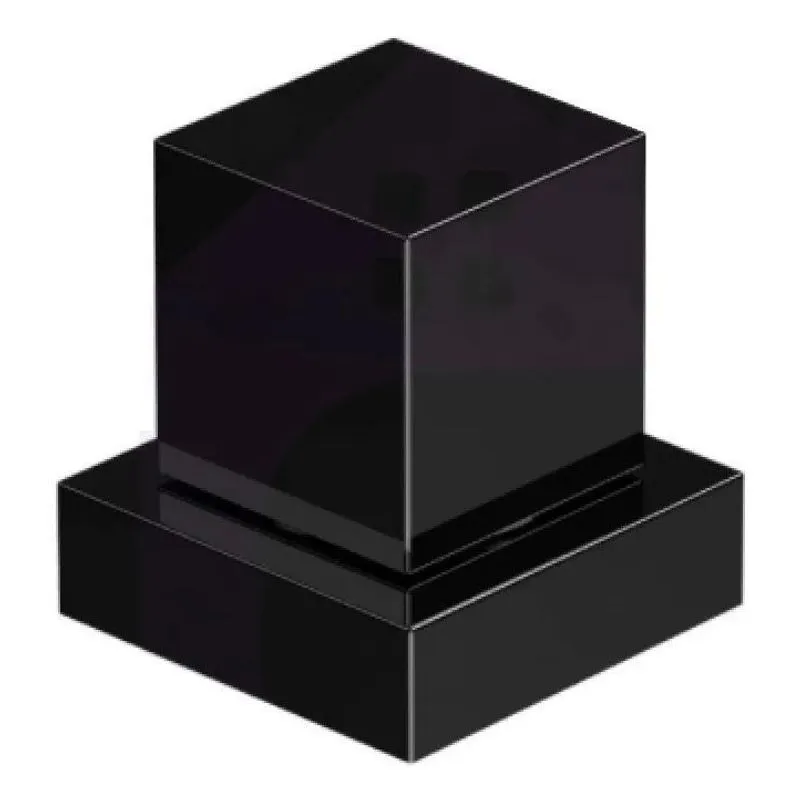 3x Acabamento Quadrado Registro Abs Preto Luxo Padrão Deca