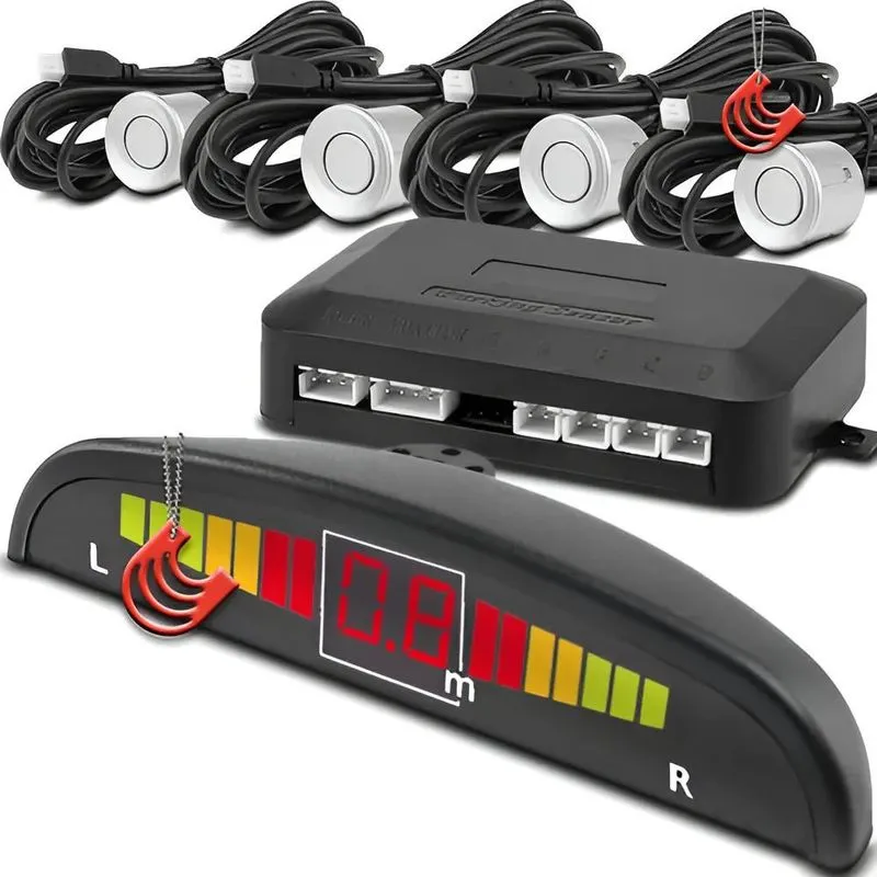 Kit Sensor 4 Pontos Ré Estacionamento Display Sinal Sonoro C