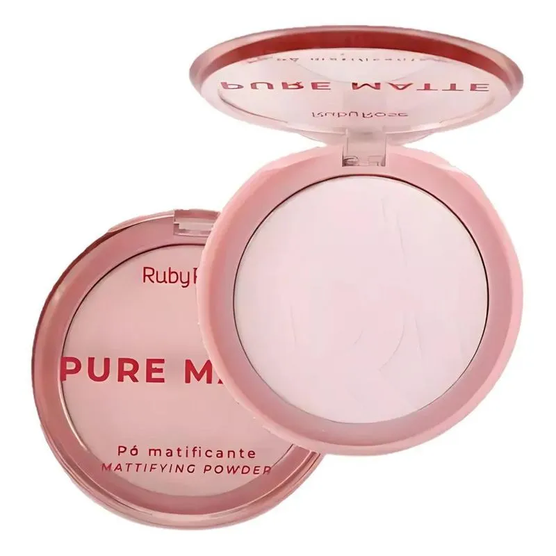 5x Pó Compacto Pure Matte Ruby Rose Linha Rosa Matificante -