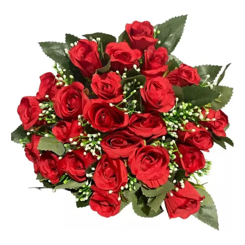 2x Buque De Rosas Grande Flores Artificial Qualidade E Reali