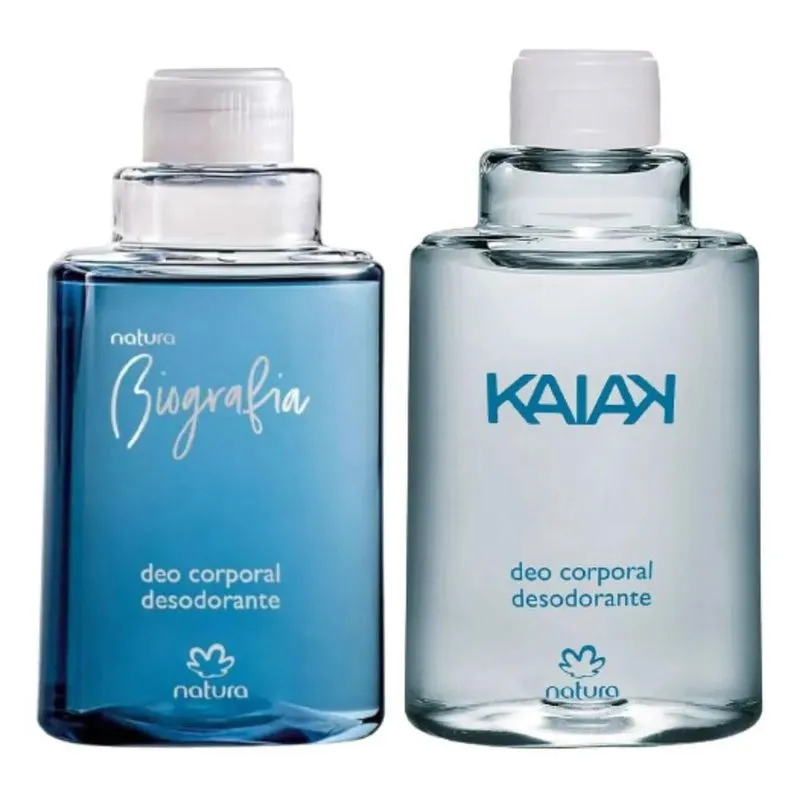 2x Kit Refil Desodorante Corporal Masculino Biografia + Kaia