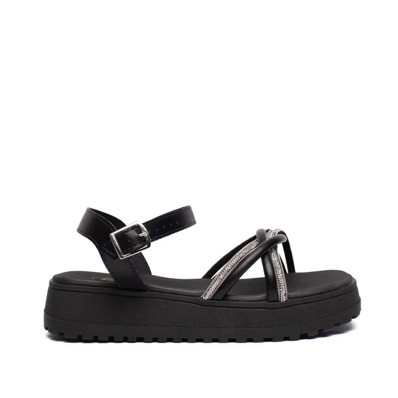 Sandália Infantil Molekinha Flatform Strass Napa Turim - 27
