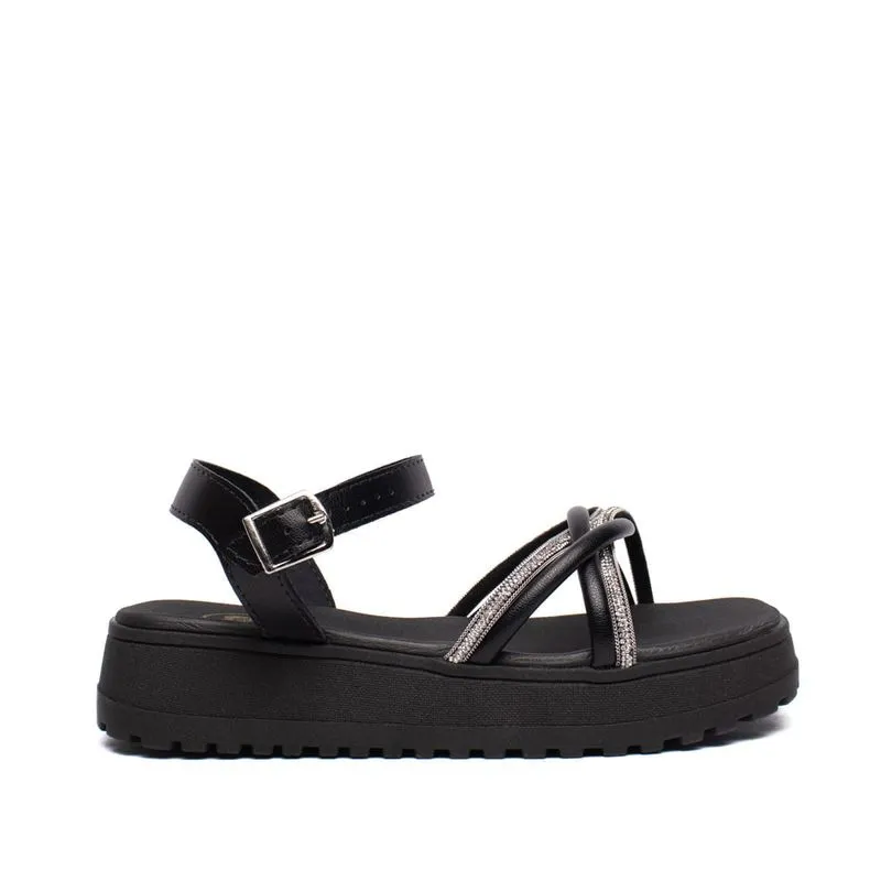 Sandália Infantil Molekinha Flatform Strass Napa Turim - 29