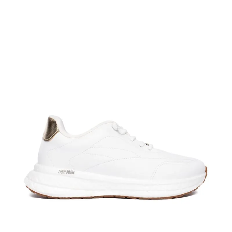 Tênis Infantil Molekinha Casual Napa Turim Branco/Dourado - 36