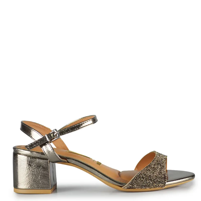 Sandália Salto Bloco Vizzano Feminina 6291.1822 31949 CZA/BLK/DIAMON 33