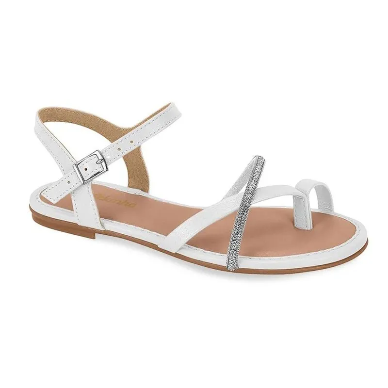 Sandália Casual Molekinha Infantil Menina Branca 26
