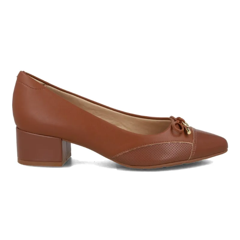 Scarpin Modare Salto Baixo Feminino Avelã 34