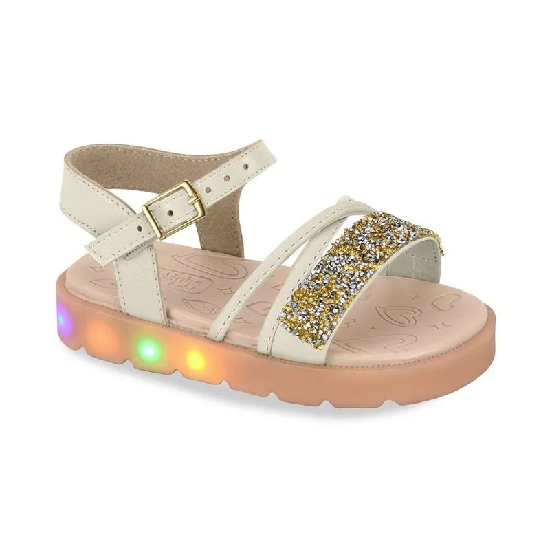 Sandália Molekinha Led Infantil Branco Off 18