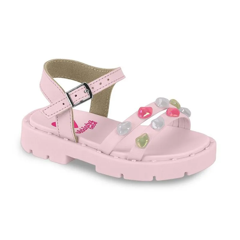 Sandália Molekinha Charm Infantil Rosa 21