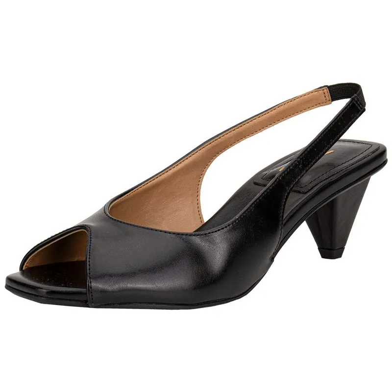 Peep Toe Feminino Salto Cone Vizzano 6586100 PRETO 34
