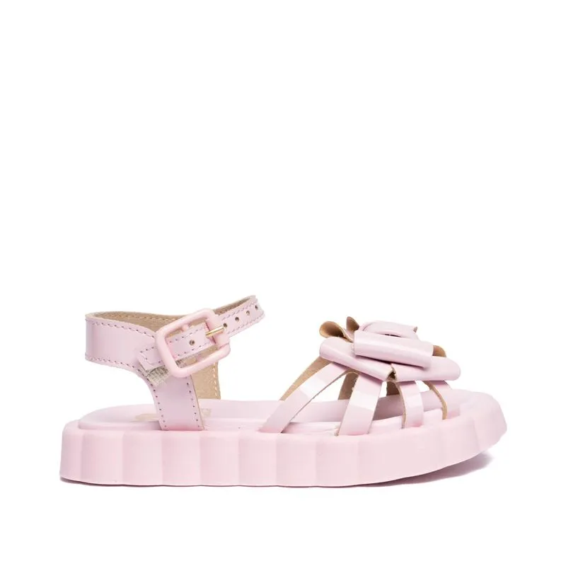 Sandália Infantil Molekinha Papete Verniz Laço Casual - 18