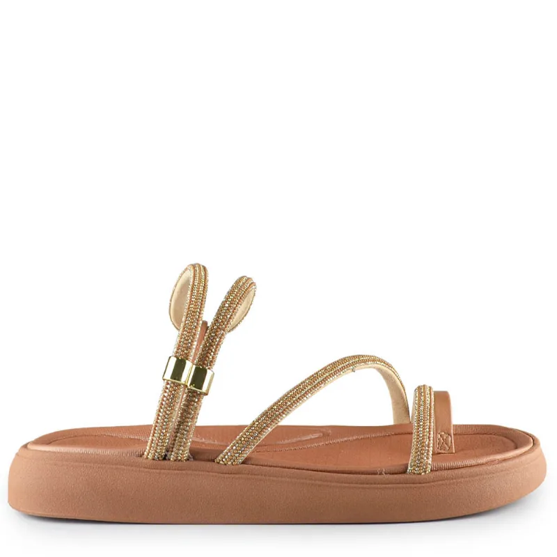 Sandália Papete Moleca Feminina 5469.364 31373 BROWN/GOLDEN 37
