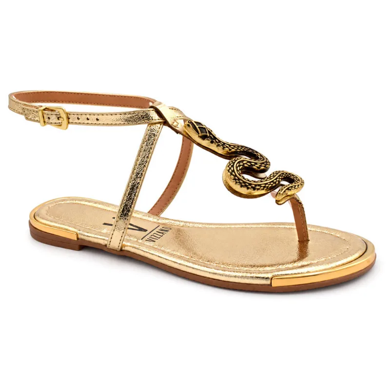 Sandália Rasteira Feminina Vizzano Dourado 6583.205.30591 39
