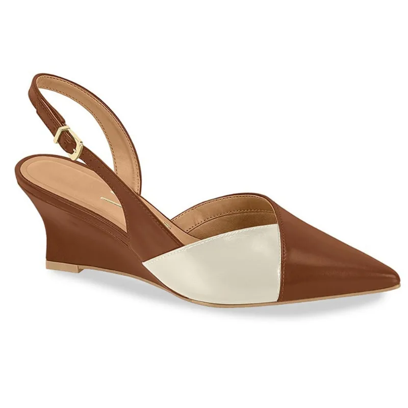Scarpin Slingback Vizzano Anabela Feminino Mocca 37