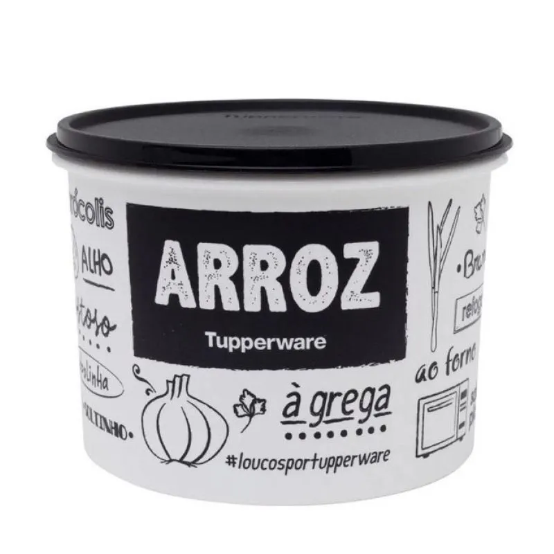 Tupper Pote De Arroz Preto E Branco 5 Kg Plus Tupperware