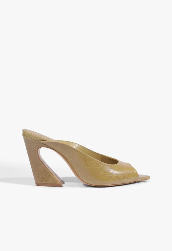 Lexi Block Mule Leather Sandal 9 / Olive Green / Leather