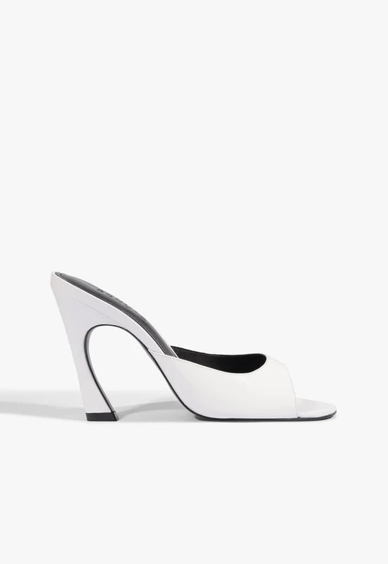Noemie Patent Leather Sandal 5.5 / White / Patent Leather