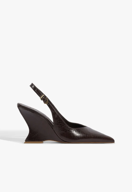 Siena Buckle Leather Pump 6 / Dark Brown / Leather