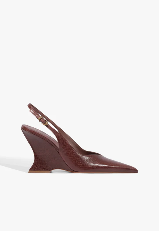 Siena Buckle Leather Pump 9 / Brown / Leather