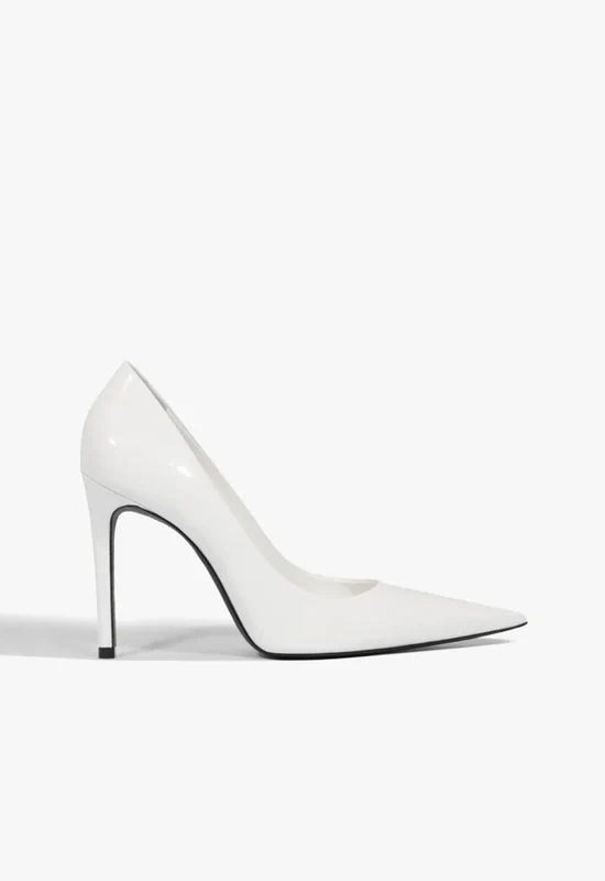 Clara Patent Leather Pump 8.5 / White / Patent Leather