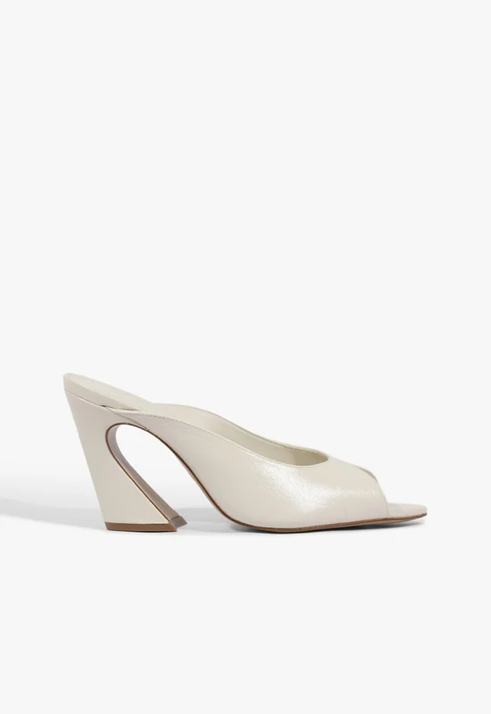 Lexi Block Mule Leather Sandal 10.5 / White / Leather