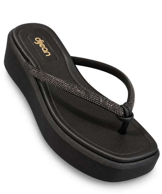 PLATAFORMA CONFORTO DIJEAN PRETO COM BRILHO N°34