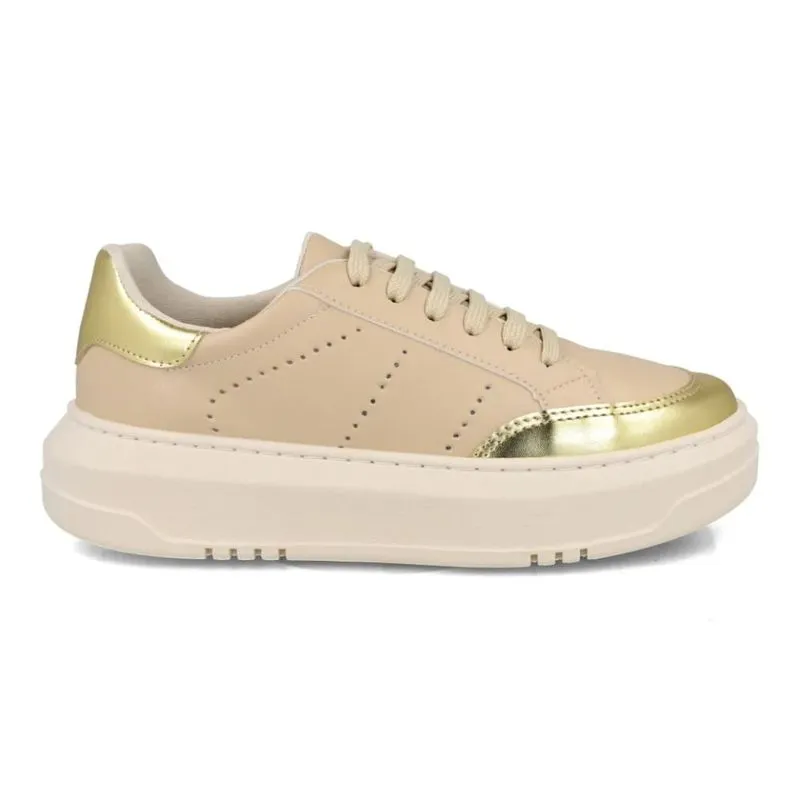 Tênis Feminino M Shuz Níquel Dourado Casual 36