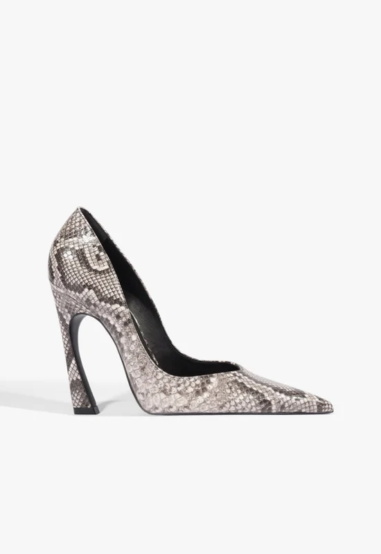 Lexi Leather Pump 5.5 / White Snake Print / Leather