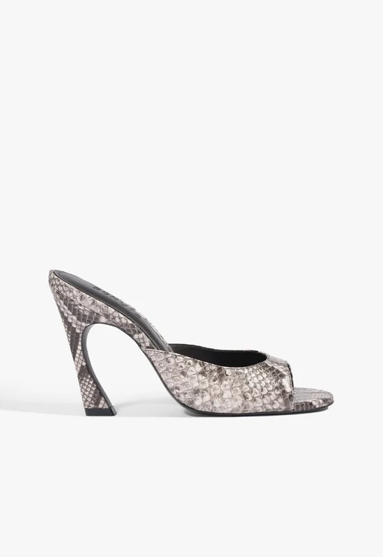 Noemie Leather Sandal 10.5 / White Snake Print / Leather
