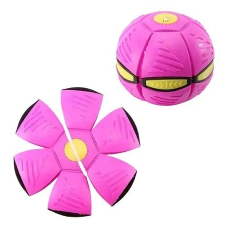 Ufo Bola Mágica Maluca Disco Voador Freesbee Luz - Rosa