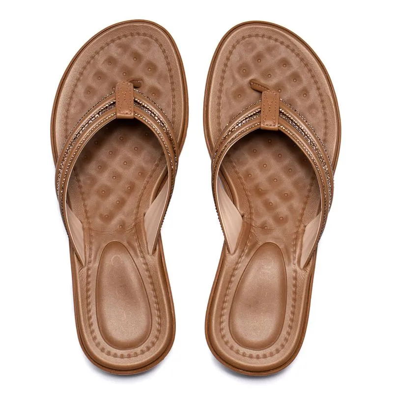Chinelo Feminino Beira Rio Strass Anabela Casual - 37