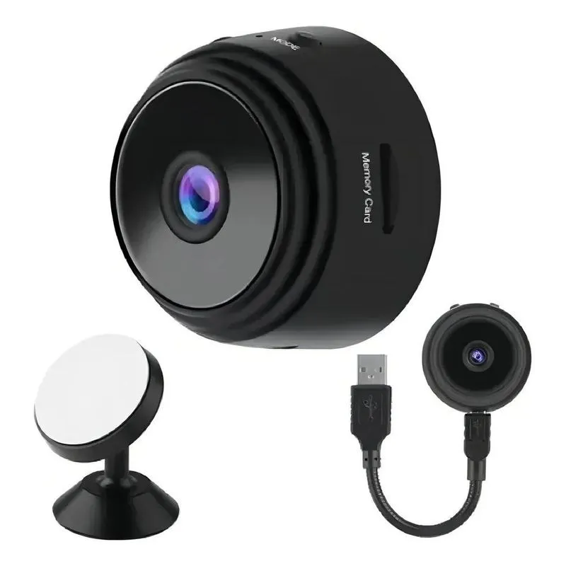 5x Câmera Espiã Visão Noturna Wi-fi A9 Mini Com Gravador De